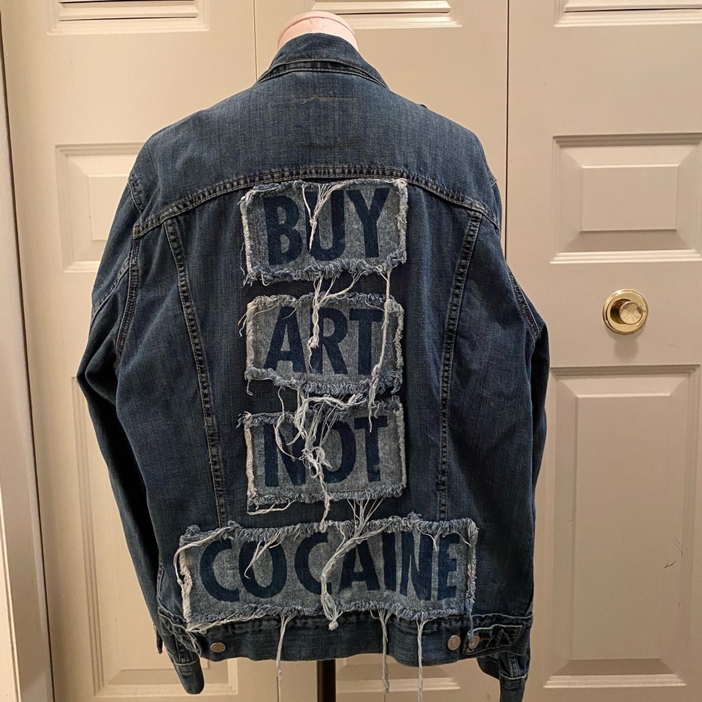 Custom “Buy Art Not Cocaine” Levi Denim Jacket.